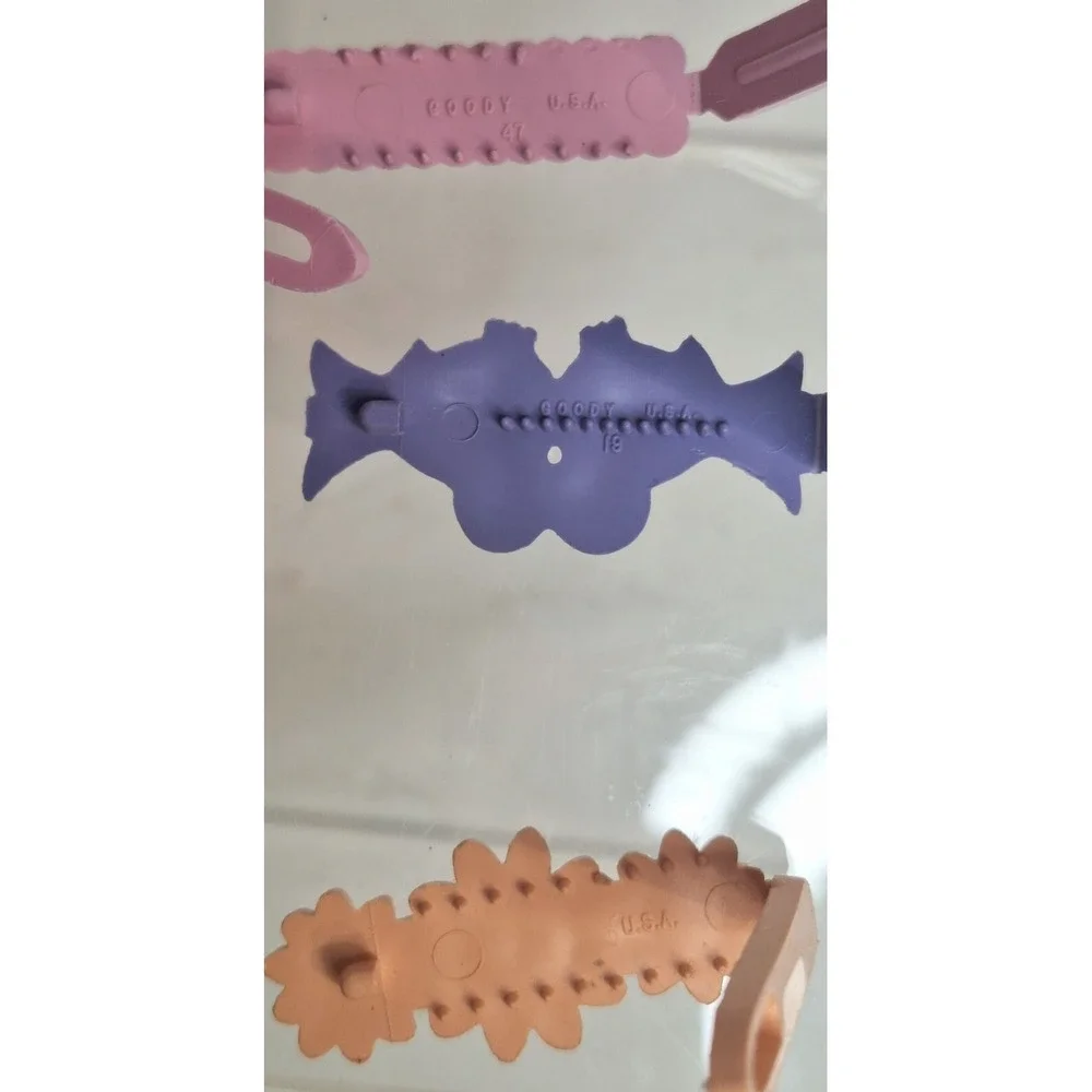 Lot Of 6 Goody Kids Hair Barrettes Duck Birds Plastic